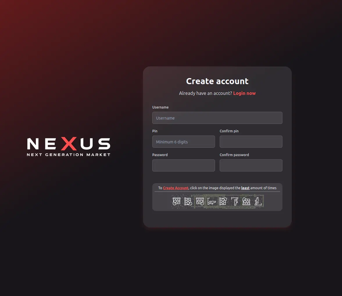 Nexus Market registration process with security features and PGP encryption setup for darknet accounts